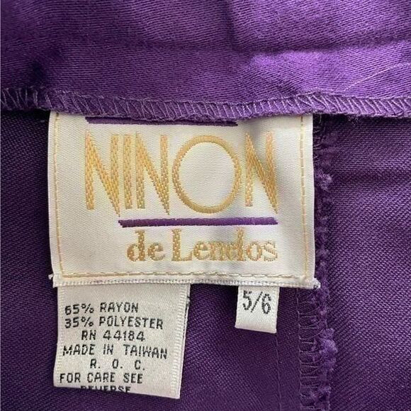 Vintage 80s Prince Purple High Rise Stirrup Pants 2 - Picture 3 of 6